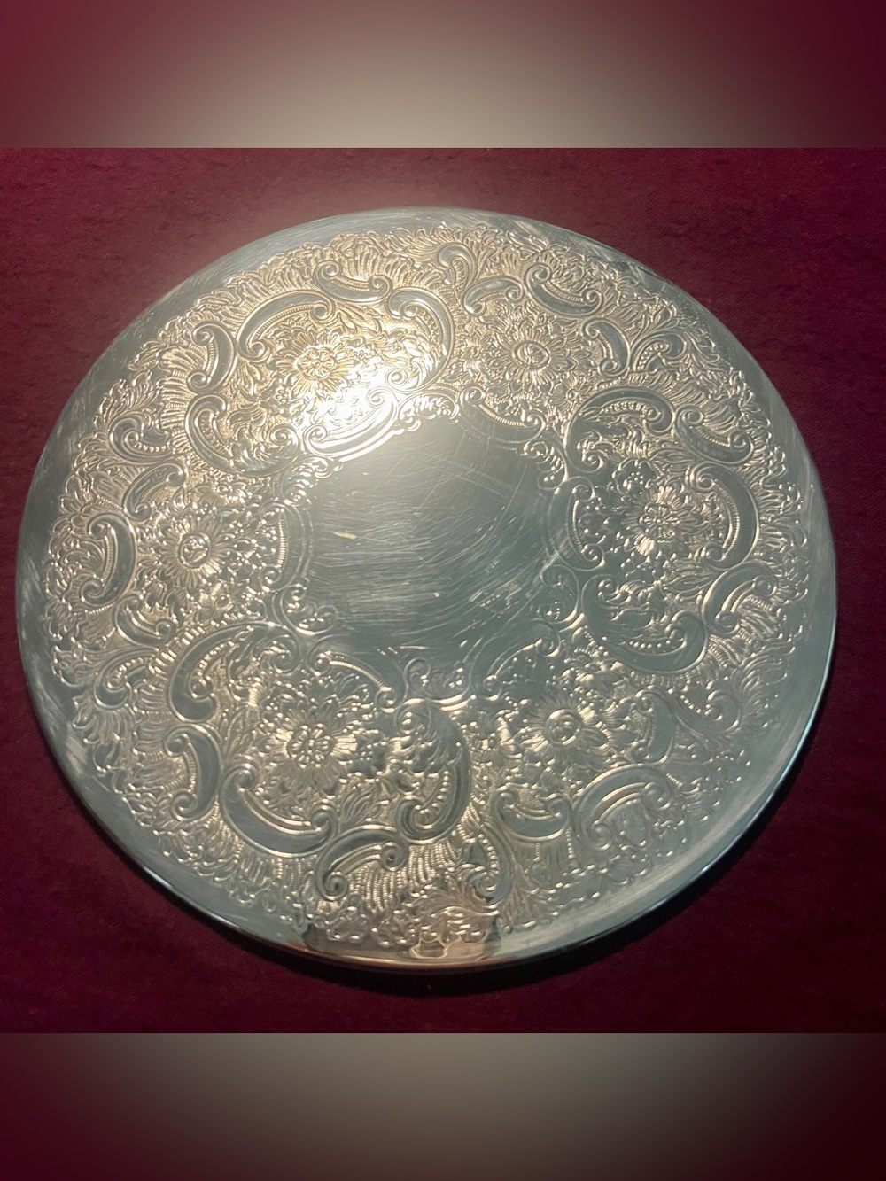 Vintage Silver-plated Trivet | Protective Felt Bottlm | 7” Diameter